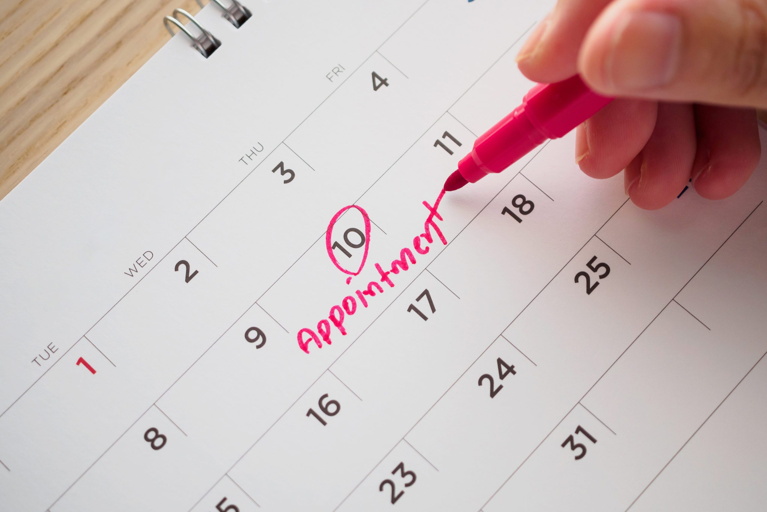 Appointment on calendar